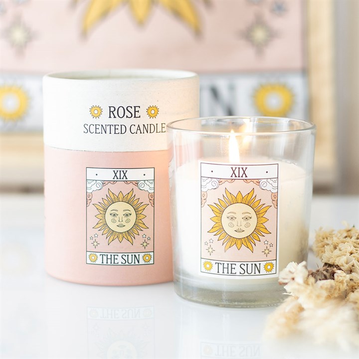 The Sun Vintage Tarot Rose Candle - Candles - Inspired Creative Gifts