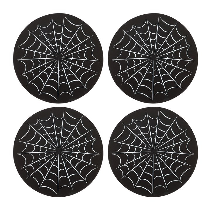 Black Spiderweb Coaster Set - Tableware - Inspired Creative Gifts