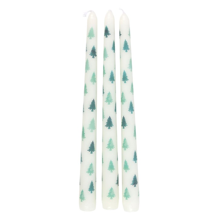 Set of 3 White Fir Tree Taper Candles - Candles - Inspired Creative Gifts
