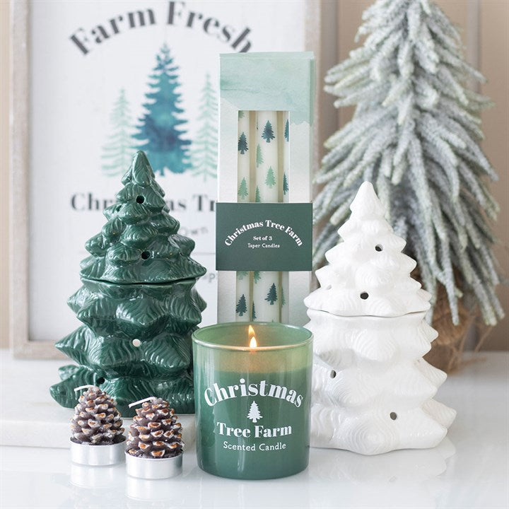 Set of 3 White Fir Tree Taper Candles - Candles - Inspired Creative Gifts
