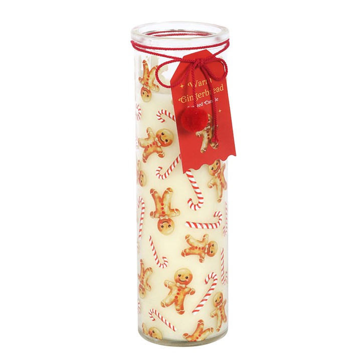 Candy Cane Warm Gingerbread Tube Candle - Candles - Inspired Creative Gifts