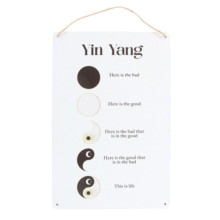 30cm Yin Yang Hanging Metal Sign - Sign - Inspired Creative Gifts
