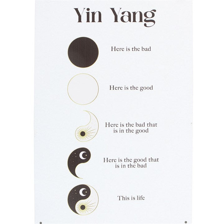 30cm Yin Yang Hanging Metal Sign - Sign - Inspired Creative Gifts