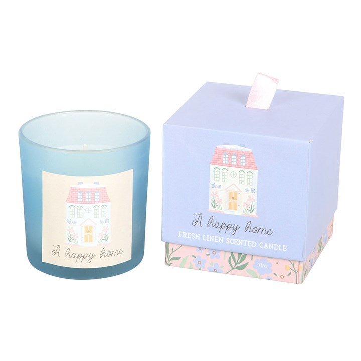 A Happy Home Fresh Linen Candle | Inspired Creative Gifts | UK Supplier