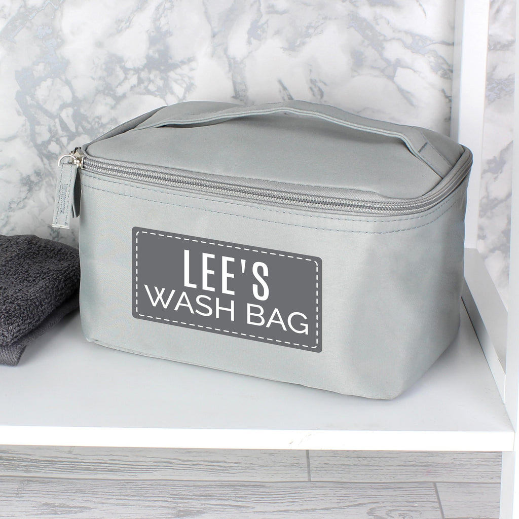 Personalised Classic Grey Toiletry Bag - Wash Bag - Inspired Creative Gifts