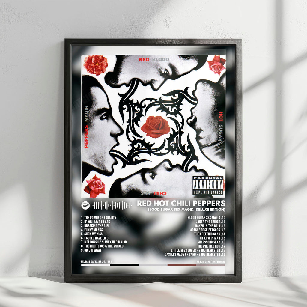 Red Hot Chili Peppers "Blood Sugar Sex Magik" Album Cover Poster - with Complete Tracklist