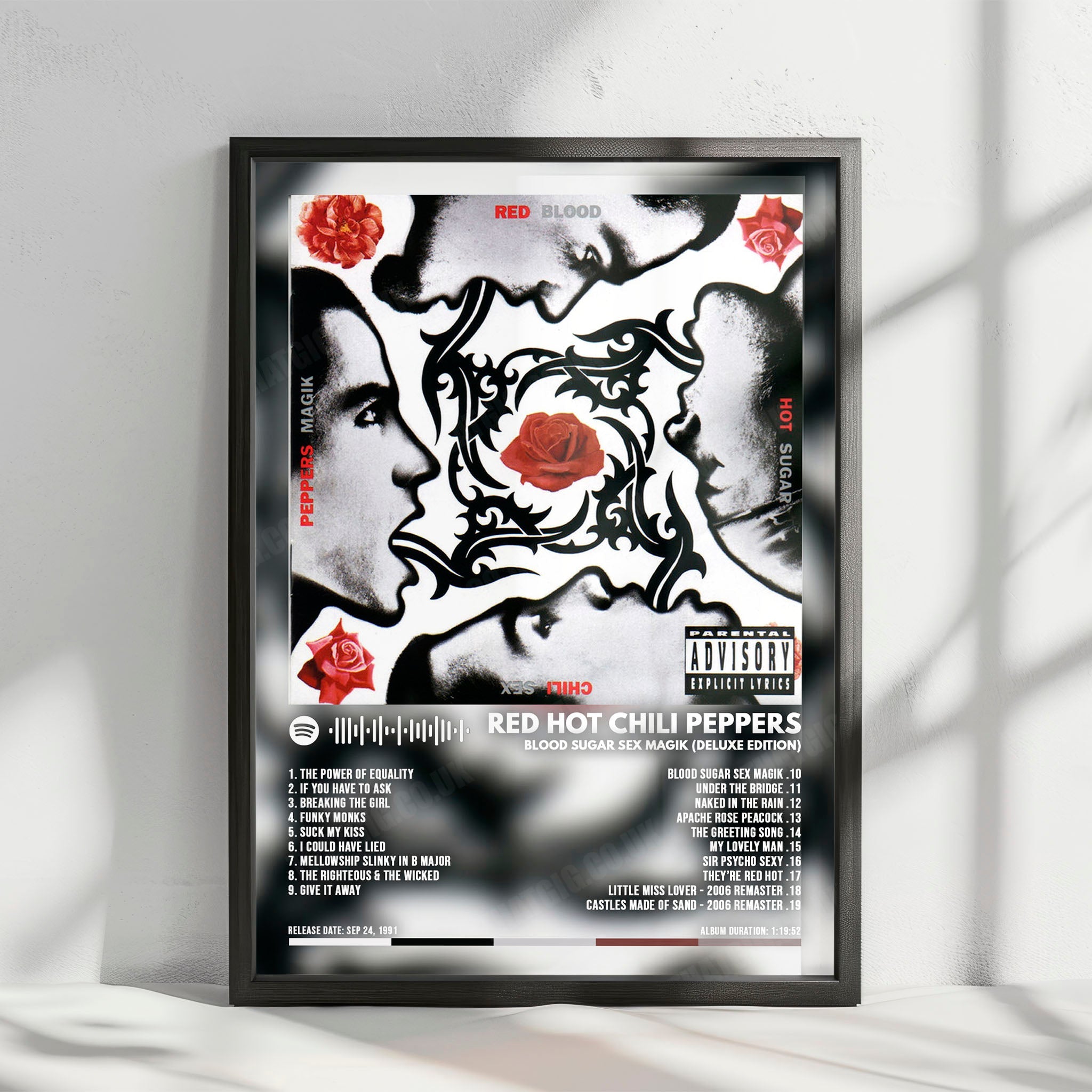 Red Hot Chili Peppers "Blood Sugar Sex Magik" Album Cover Poster - with Complete Tracklist