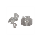 Dead Cool Skeleton and Flamingo Enamel Pin Badges