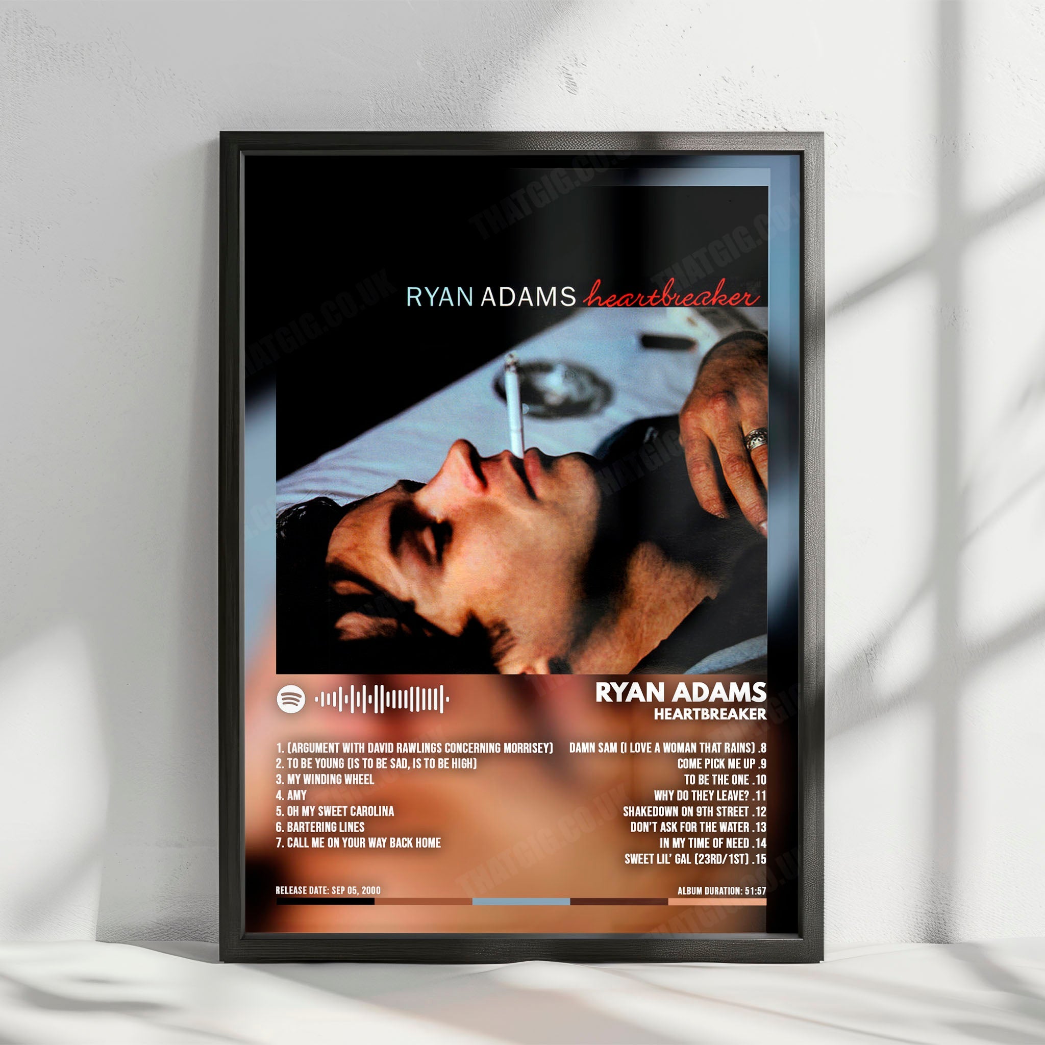 Ryan Adams "Heartbreaker" Album Cover Poster - with Complete Tracklist