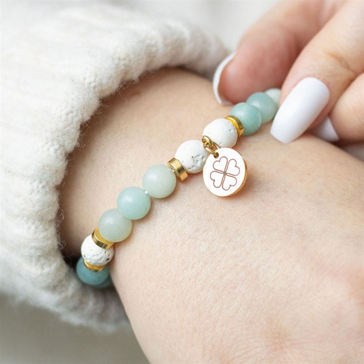 Abundance Amazonite Crystal Essential Oil Bracelet | Inspired Creative Gifts | UK Supplier