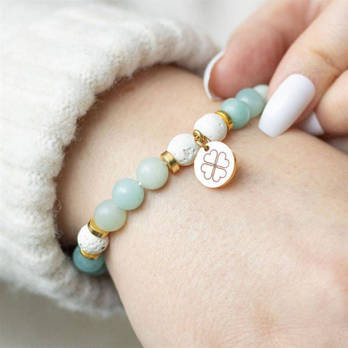 Abundance Amazonite Crystal Essential Oil Bracelet | Inspired Creative Gifts | UK Supplier