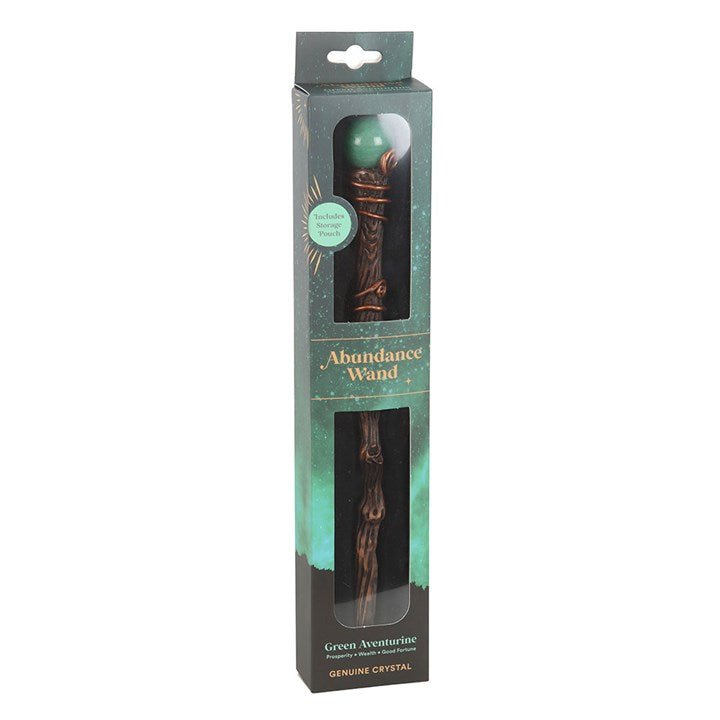Abundance Green Aventurine Crystal Wand with Pouch | Inspired Creative Gifts | UK Supplier