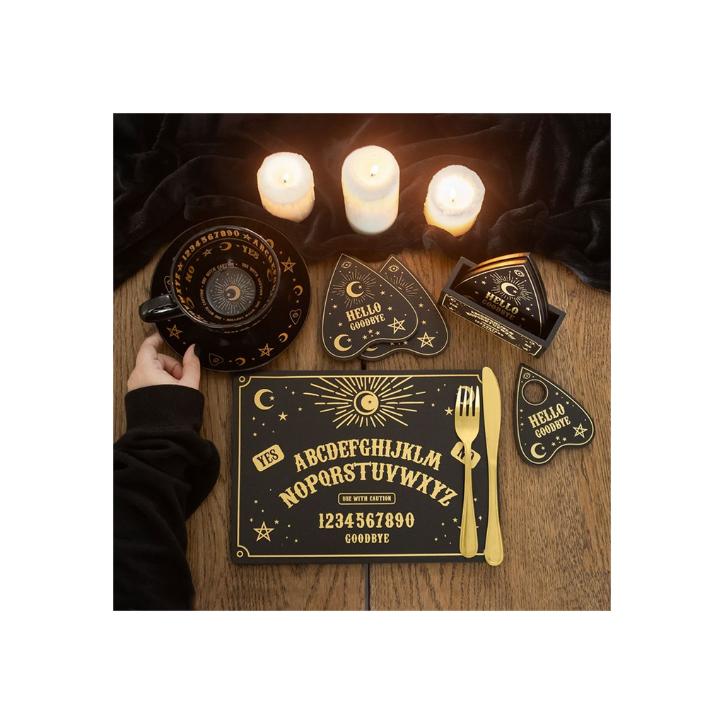 Black Talking Board Placemat and Coaster Set