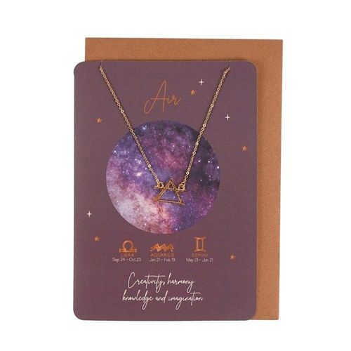 Air Element Zodiac Necklace Card | Inspired Creative Gifts | UK Supplier