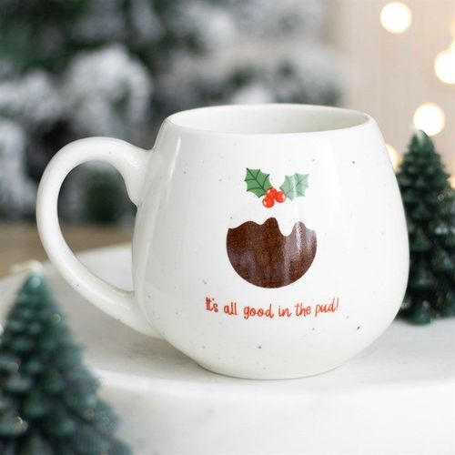All Good in the Pud Rounded Christmas Mug | Inspired Creative Gifts | UK Supplier