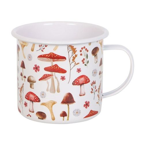 All Over Mushroom Print Enamel Mug | Inspired Creative Gifts | UK Supplier