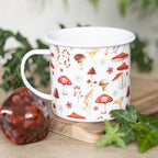 All Over Mushroom Print Enamel Mug | Inspired Creative Gifts | UK Supplier