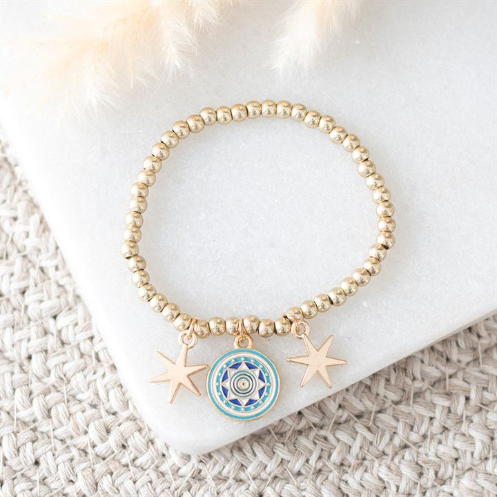 All Seeing Eye Beaded Charm Bracelet | Inspired Creative Gifts | UK Supplier