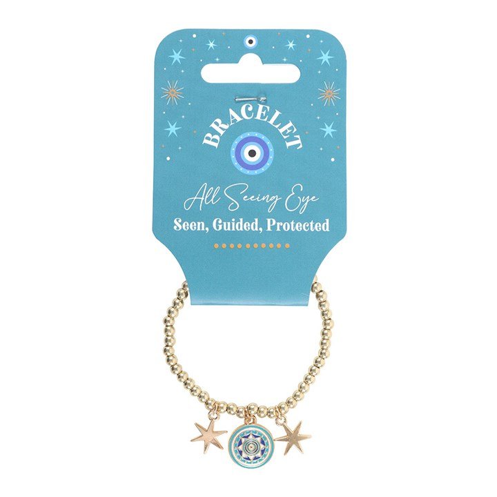 All Seeing Eye Beaded Charm Bracelet | Inspired Creative Gifts | UK Supplier