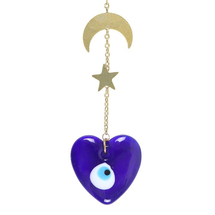 All Seeing Eye Glass Heart Hanging Decoration | Inspired Creative Gifts