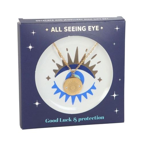 All Seeing Eye Necklace & Dish Gift Set | Inspired Creative Gifts | UK Supplier