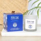 All Seeing Eye White Sage Crystal Chip Protection Candle | Inspired Creative Gifts | UK Supplier