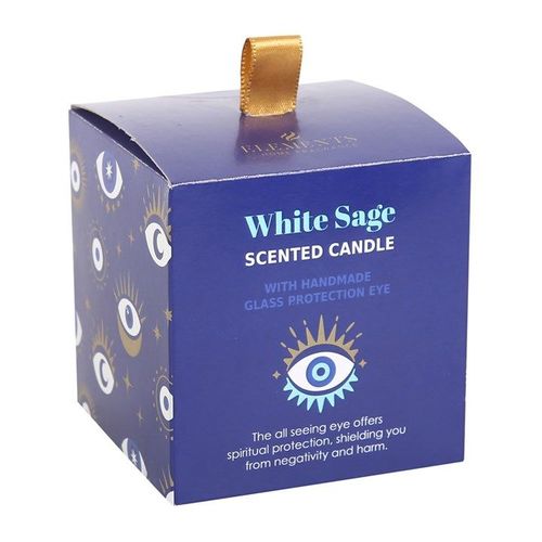 All Seeing Eye White Sage Crystal Chip Protection Candle | Inspired Creative Gifts | UK Supplier