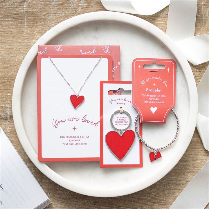 All You Need Is Love Beaded Heart Charm Bracelet | Inspired Creative Gifts | UK Supplier