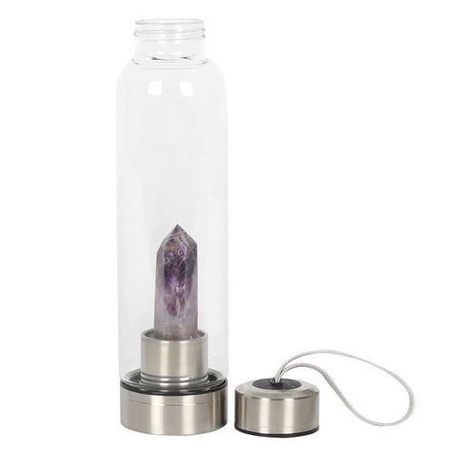 Amethyst Calming Glass Water Bottle | Inspired Creative Gifts | UK Supplier