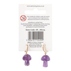 Amethyst Crystal Mushroom Earrings | Inspired Creative Gifts | UK Supplier