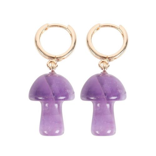 Amethyst Crystal Mushroom Earrings | Inspired Creative Gifts | UK Supplier