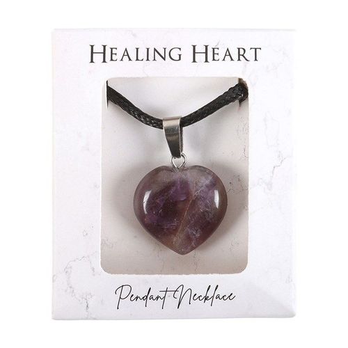 Amethyst Healing Crystal Heart Necklace | Inspired Creative Gifts | UK Supplier