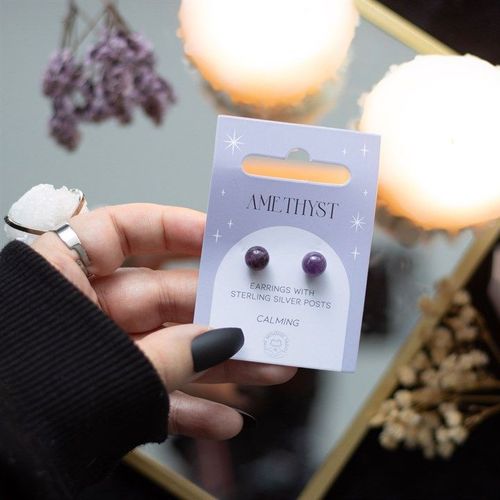Amethyst Semi Precious Crystal Earrings | Inspired Creative Gifts | UK Supplier