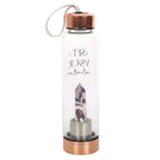 Amethyst Set Your Intention Glass Water Bottle | Inspired Creative Gifts | UK Supplier