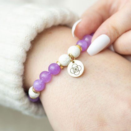 Anti - Anxiety Amethyst Crystal Essential Oil Bracelet | Inspired Creative Gifts | UK Supplier