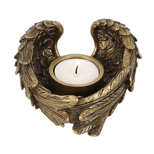 Antique Gold Angel Wing Tealight Candle Holder | Inspired Creative Gifts | UK Supplier