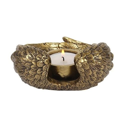 Antique Gold Angel Wing Tealight Candle Holder | Inspired Creative Gifts | UK Supplier