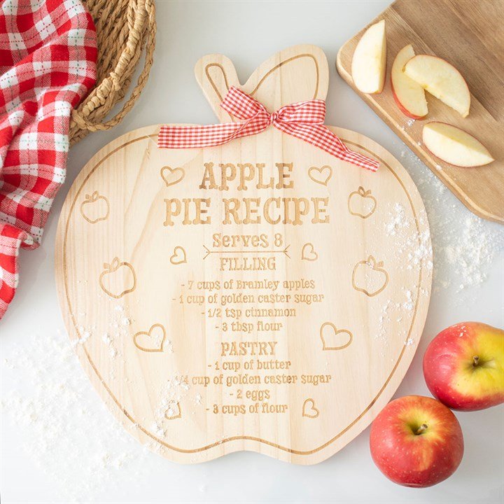 Apple Pie Recipe Serving Board | Inspired Creative Gifts | UK Supplier
