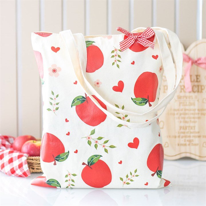 Apple Print Polycotton Tote Bag | Inspired Creative Gifts | UK Supplier