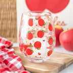 Apple Print Stemless Glass | Inspired Creative Gifts | UK Supplier