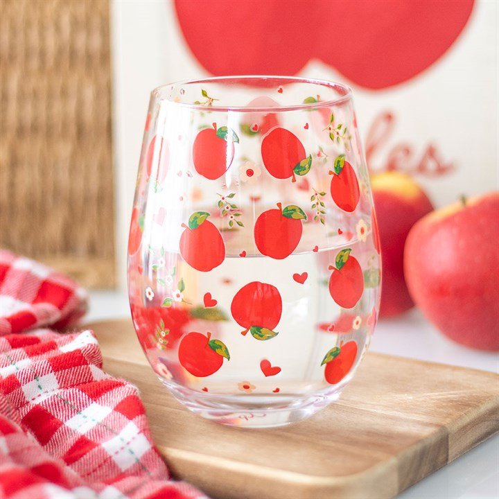 Apple Print Stemless Glass | Inspired Creative Gifts | UK Supplier