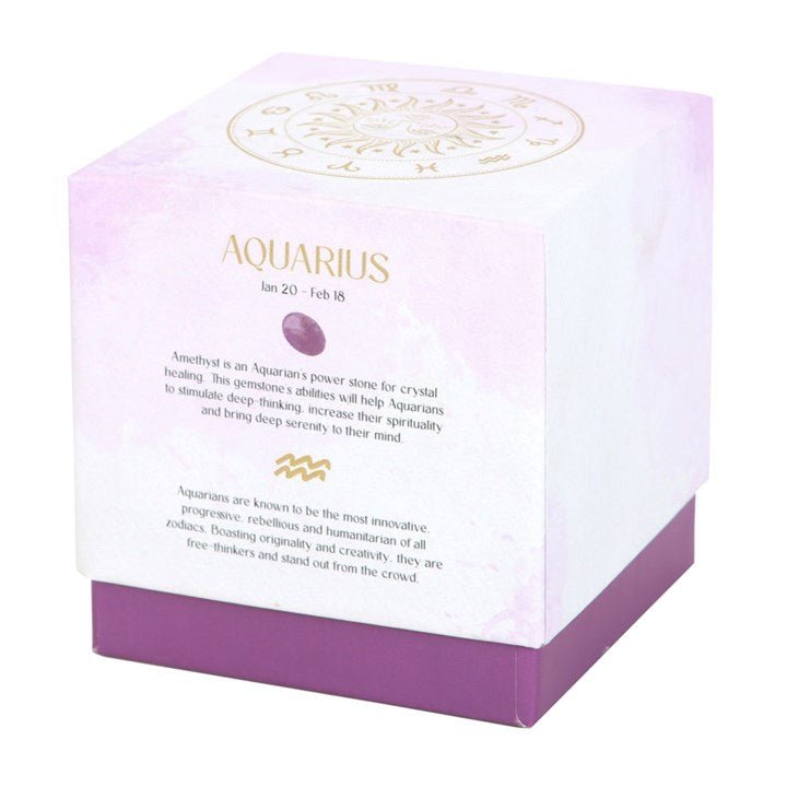 Aquarius Bergamot & Mandarin Gemstone Zodiac Candle | Inspired Creative Gifts | UK Supplier