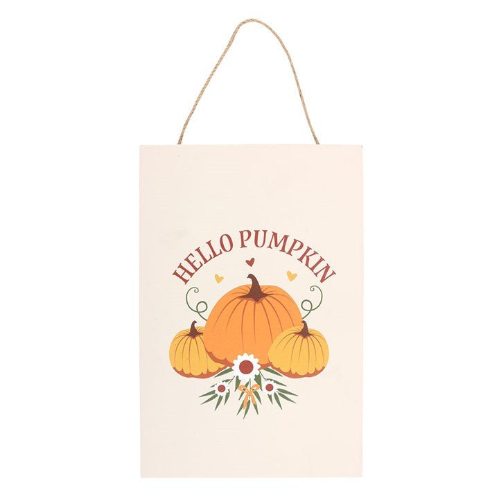 Autumn Days Hello Pumpkin Hanging Sign | Inspired Creative Gifts | UK Supplier