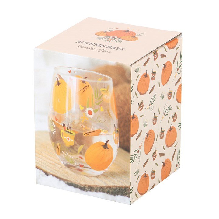 Autumn Days Print Stemless Glass | Inspired Creative Gifts | UK Supplier