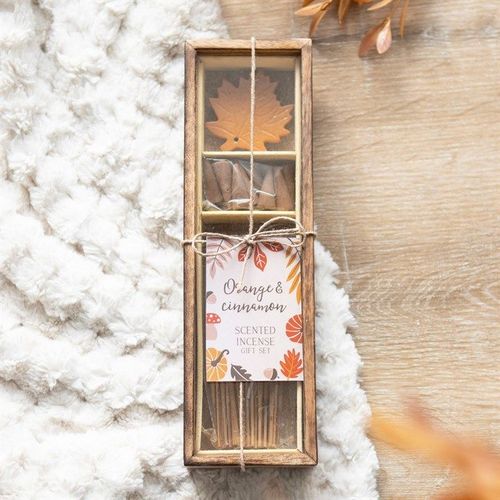 Autumn Leaf Orange & Cinnamon Incense Gift Set | Inspired Creative Gifts | UK Supplier