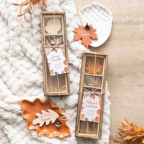 Autumn Leaf Orange & Cinnamon Incense Gift Set | Inspired Creative Gifts | UK Supplier