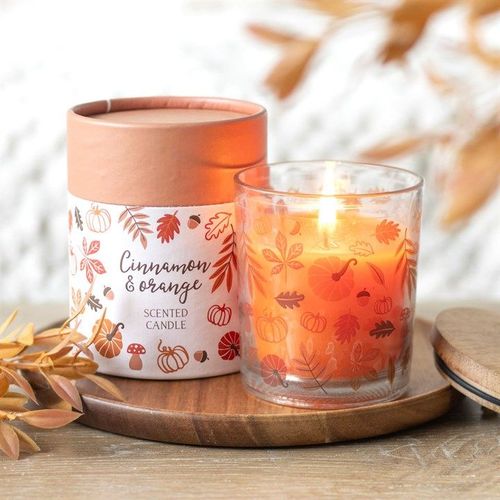 Autumn Leaves Cinnamon & Orange Candle | Inspired Creative Gifts | UK Supplier