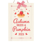 Autumn Skies & Pumpkin Pies Hanging Sign | Inspired Creative Gifts | UK Supplier