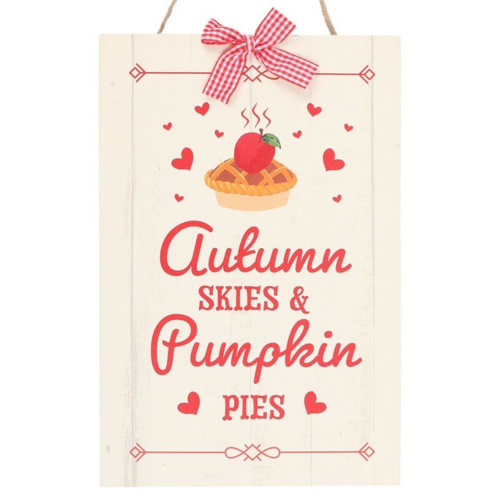 Autumn Skies & Pumpkin Pies Hanging Sign | Inspired Creative Gifts | UK Supplier