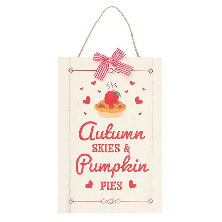 Autumn Skies & Pumpkin Pies Hanging Sign | Inspired Creative Gifts | UK Supplier